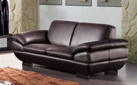 Contemporary Three Piece Sofa Set In Dark Brown Leather Atlanta Georgia