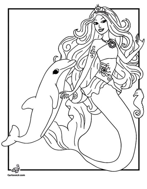 Mermaid Princess Coloring Page Barbie Barbie Princess Mermaid