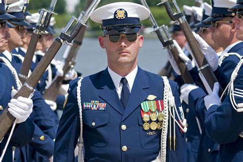United States Coast Guard Silent Drill Team Performing In Washington Dc Coast Guard Uniforms