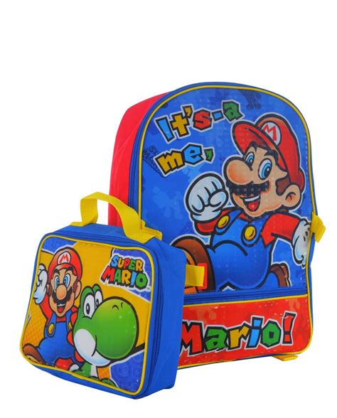 Nintendo Mario 16 Inch Backpack With Lunch
