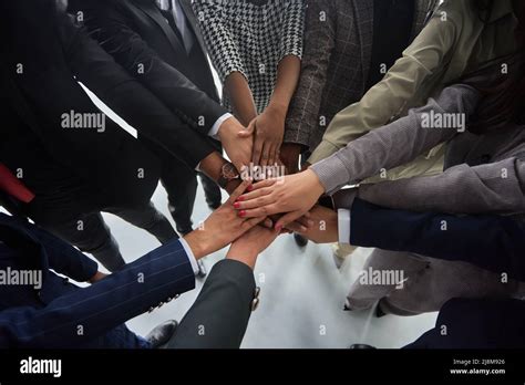 Many Multiracial Hands Coming Together As A Team Stock Photo Alamy