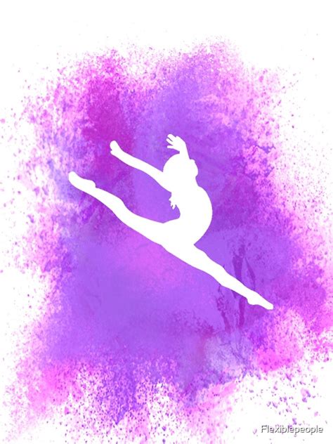 Gymnast Silhouette Purple Explosion Sleeveless Top For Sale By
