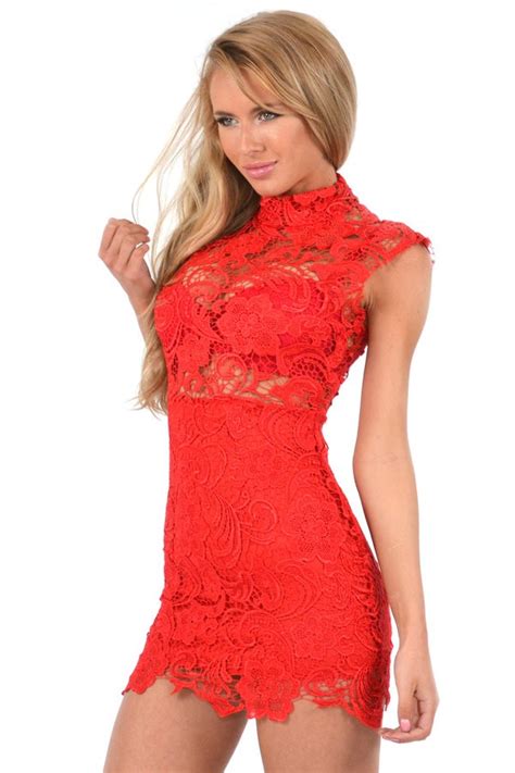 Elegant Red Lace Dresses