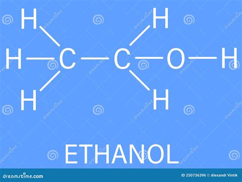 Ethanol Ethyl Alcohol Molecule Chemical Structure Skeletal Formula Stock Vector