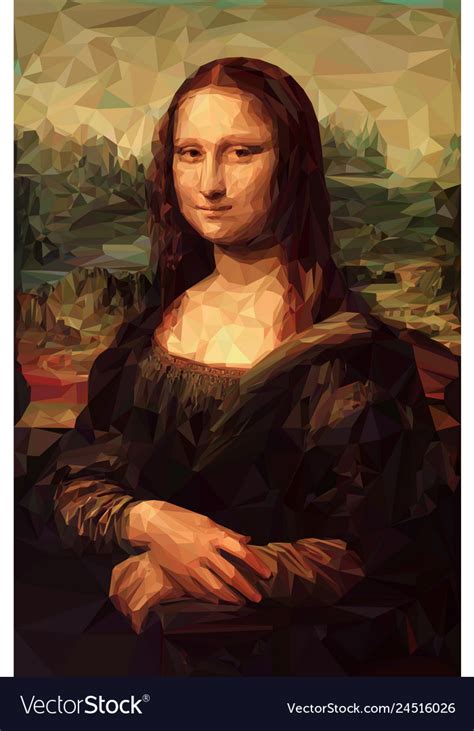 Low Poly Mona Lisa Royalty Free Vector Image Vectorstock