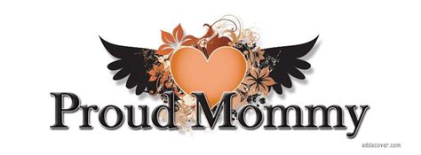 The Proud Mommy Logo With An Orange Heart And Black Wings On Its Chest