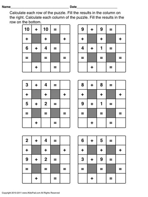 Free Math Puzzles For 1st Grade Fun Math Worksheets Maths Puzzles