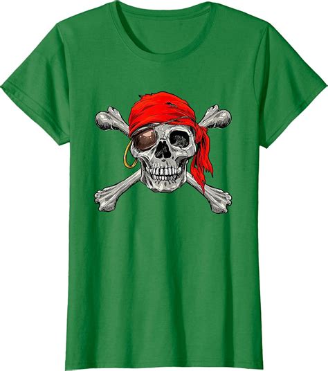 Jolly Roger Pirate Skull Crossbones Halloween Costume T Shirt