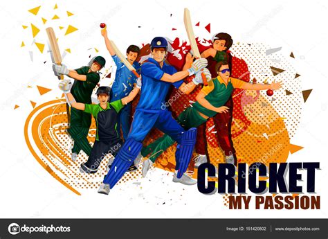 Cricket Vector Stock Vector Illustration Of Batsman Playing Cricket