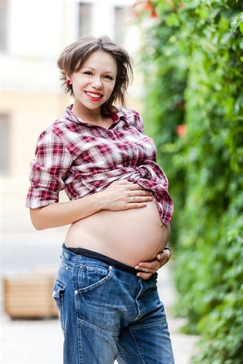 Happy Pregnant Girl Stock Photo Image Of Portrait Hipster