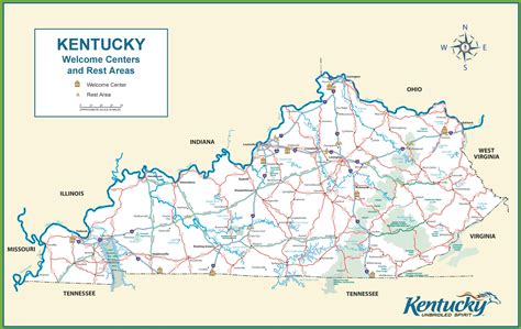 Large Detailed Map Of Kentucky State Kentucky State Large Detailed Map