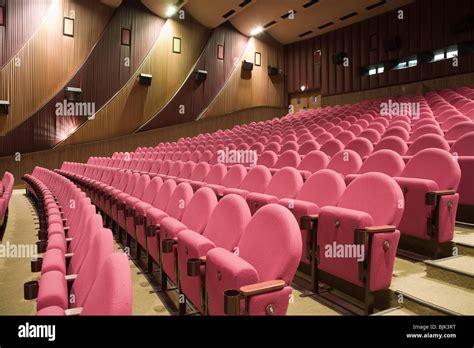 Interior Of Cinema Auditorium With Walls And Ceiling Decoration And