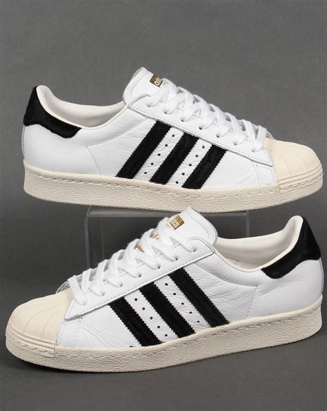 Adidas Superstar 80s Trainers Whiteblackgoldoriginalsshell Toeshoe