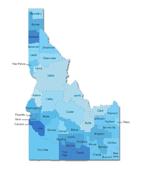 Idaho Zip Code Map In Excel Zip Codes List And Population Map