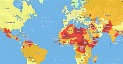 Most Dangerous Places In The World Map