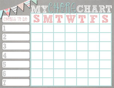 Weekly Chore Chart Printable B0ber Lovekvn