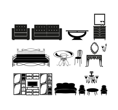 Set Of Furniture Silhouettes Stock Vector Image By ©krylovochka 47218945