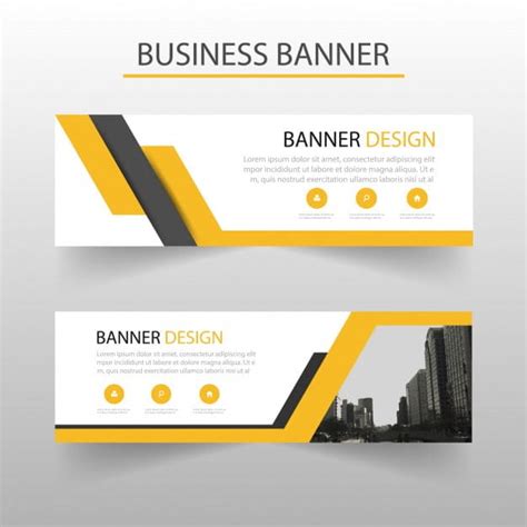 Geometric Banners Template With Yellow Shapes Eps Vector Uidownload
