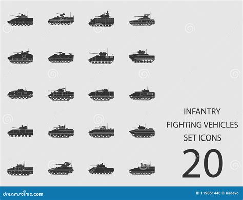 Infantry Fighting Vehicle Icon War And Army Symbol Isolated Vector