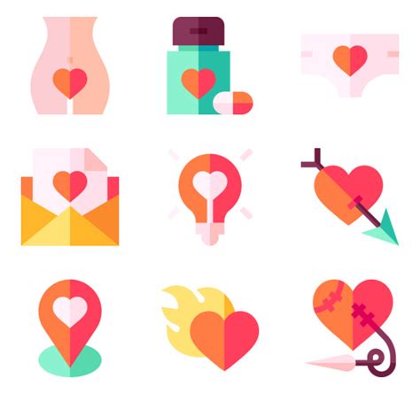 50 Love Icons For Personal And Commercial Use Basic Straight Flat