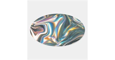 Holographic Chrome Oval Sticker