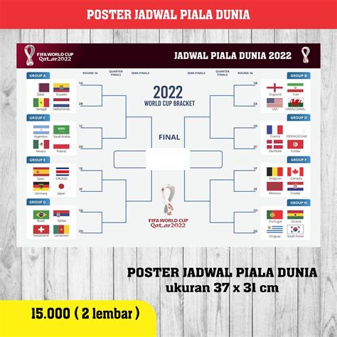 Jual Poster Piala Dunia Qatar 2022 2 Set Poster Ukuran 31 X 47 Cm