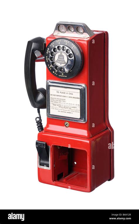 Vintage American Red Public Telephone Box Stock Photo Alamy
