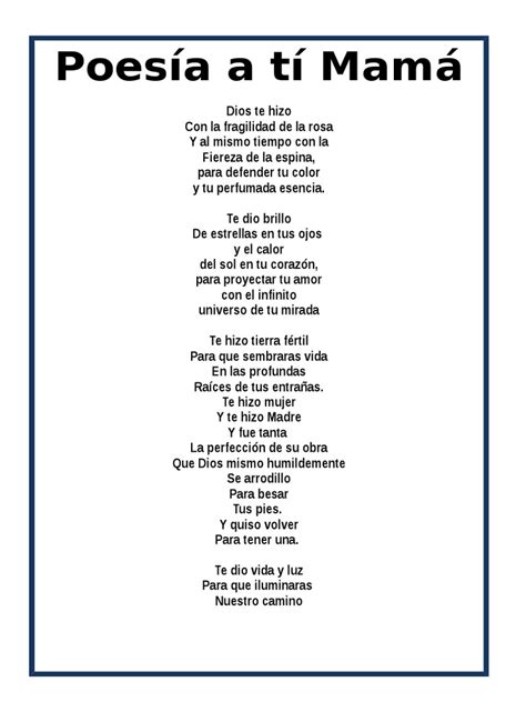 Poesia Dia De La Madre Ati Mama Pdf