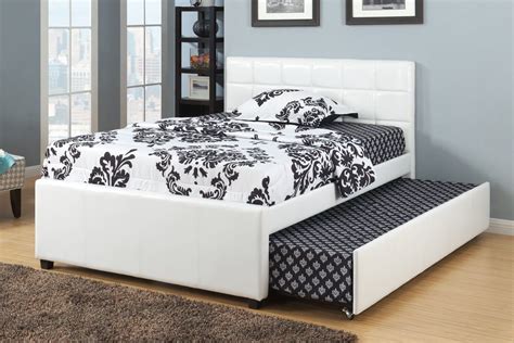 Day bed with trundle bed white metal including assemble service and local delivery, mattresses starting price is £50each. Poundex F9216F Orren ellis shekhar white faux leather full ...