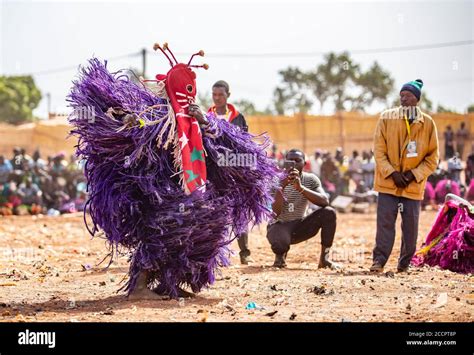 Masks Dance At Festima Festival In Dedougou Burkina Faso Stock Photo
