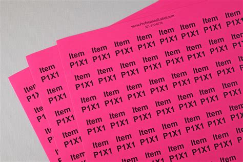 Fluorescent Pink 1 Inch Square Labels 50 Sheets 80 Per Sheet P1x1