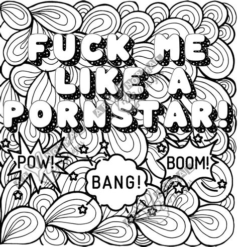 Sexual Coloring Page Sheet For Adults Instant Digital Printable Download Fuck Me Like A Pornstar