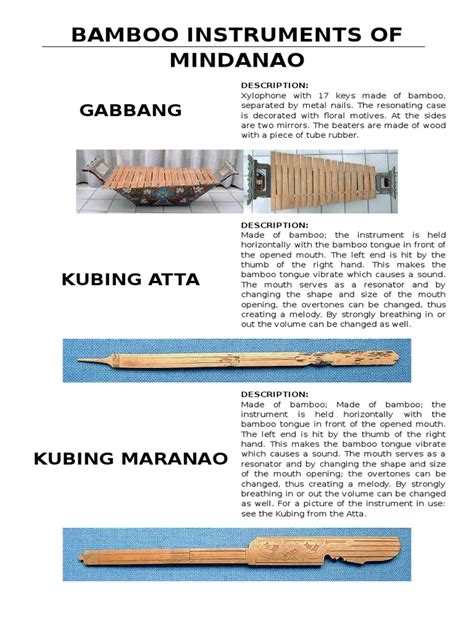 Bamboo Instruments Of Mindanao