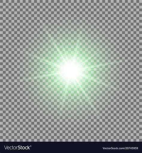 Shining Star On Transparent Background Green Vector Image
