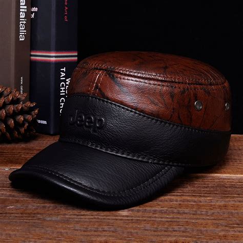 Hl024 Winter Genuine Hat Leather Men Baseball Cap Cbd High Quality Men