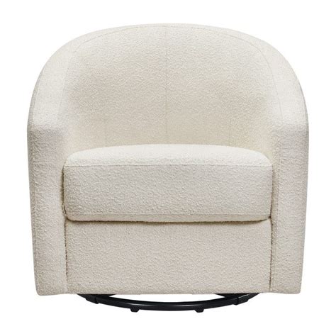 Ivory Boucle Swivel Chair Wooden Chair Design Classics