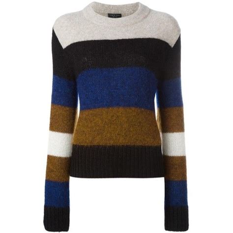 rag and bone striped jumper 325 liked on polyvore featuring tops sweaters ivory multi