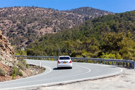 Car Is Moving On The Mountain Road Editorial Photography Image Of