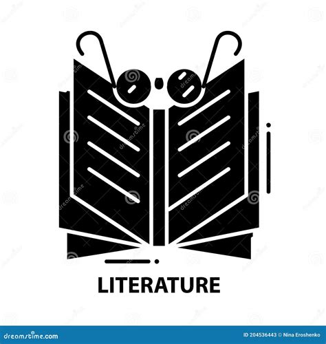 Literature Icon Black Vector Sign With Editable Strokes Concept