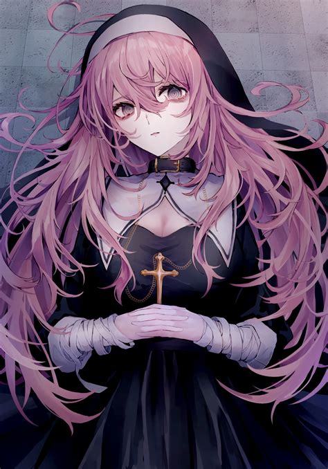 Original Characters Solo Nuns Long Hair Anime Anime Girls Artwork Digital Art Fan Art