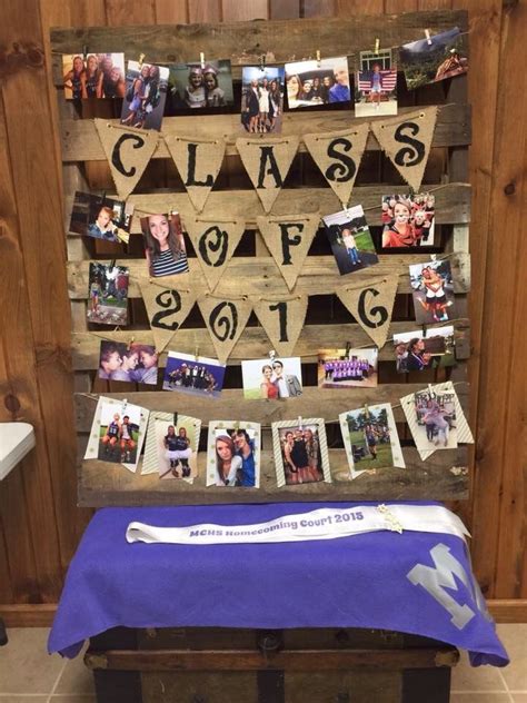 High School Graduation Photo Display With Rustic Pallet Twine And