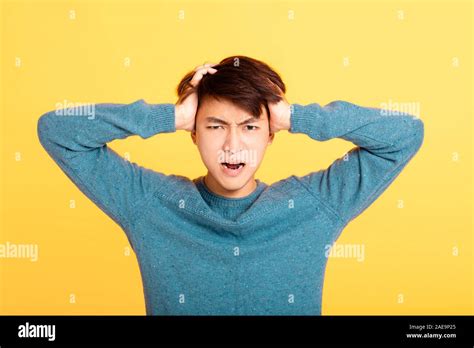 Young Man Yelling And Screaming Stock Photo Alamy