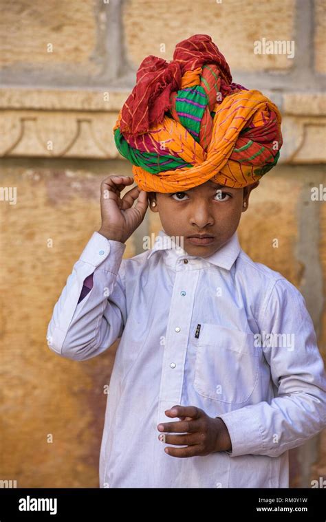Rajasthani Boy Turban Jaisalmer Rajasthan Hi Res Stock Photography And