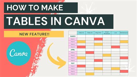 How to make Tables in Canva - NEW Feature! - YouTube