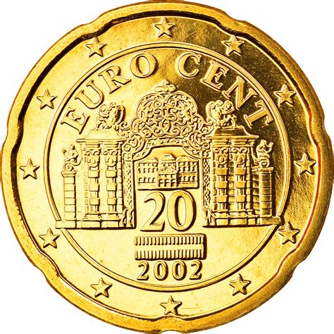 Twenty Euro Cents 2002 Coin From Austria Online Coin Club