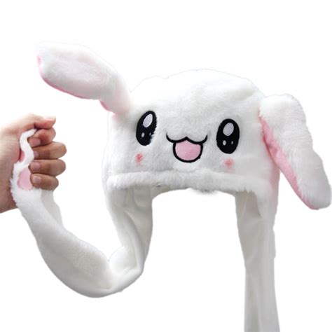 Buy Plush Moving Rabbit Ears Hat Funny Hand Pinching