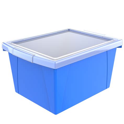 Storex 4 Gallon Plastic Storage Bin With Lid For Kids Letter Size