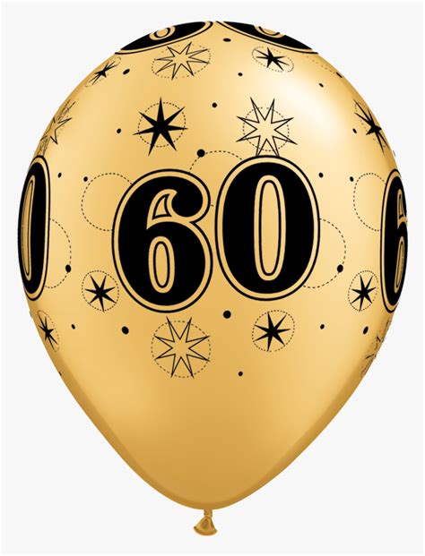 Black And Gold Balloons 60 Png Download 60th Birthday Balloon Png