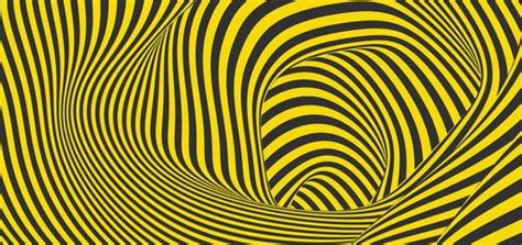 Pattern With Optical Illusion Black And Yellow Design Abstract
