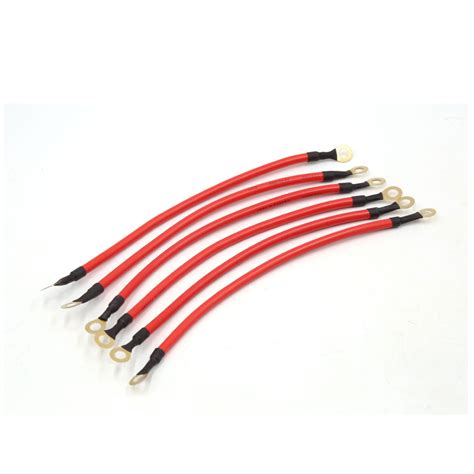 Unique Bargains 6pcs Red 24cm Length Battery Inverter Wire Power Transfer Cable For Auto Cars